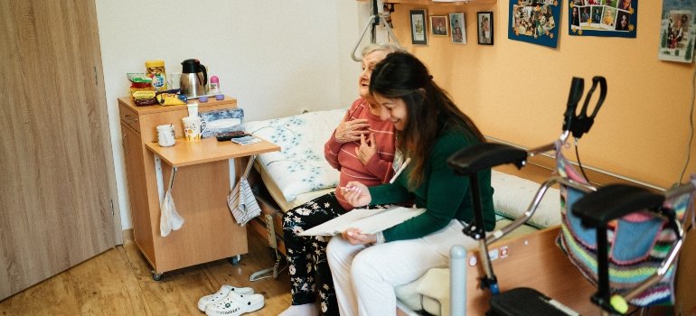 an old woman in a facility